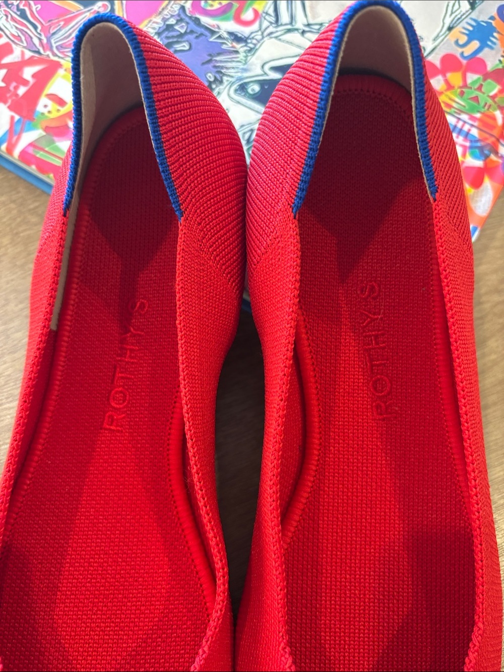 Rothy's Red Pointed-Knit Flats, new without box - Picture 2 of 4